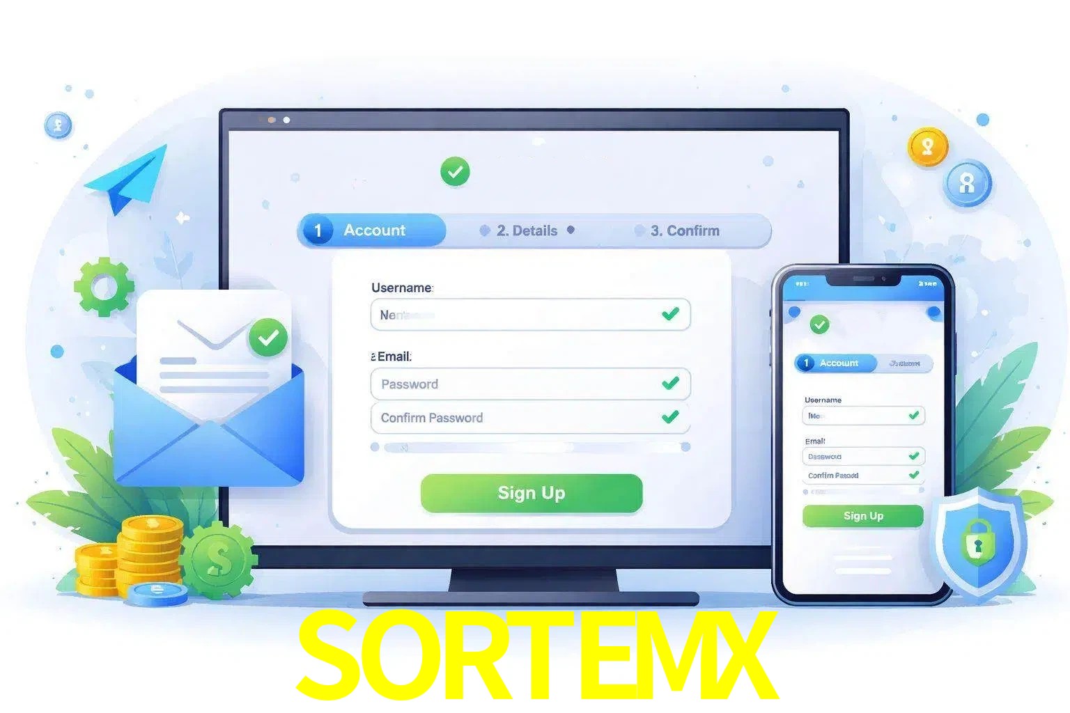 Registro de nuevo usuario y configuración de cuenta SORTEMX